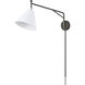 Elane 27.5 inch 60 watt Matte Black/Vintage Brass Swing Arm Sconce Wall Light